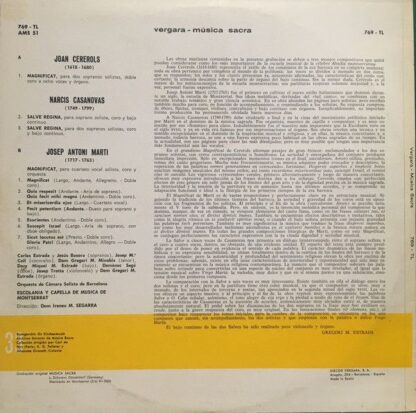 Vergara 769-TL - Escolania & Capella De Música Montserrat, Irene - Image 2