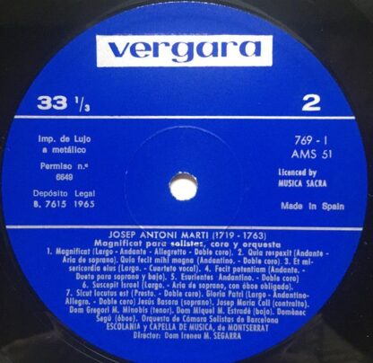 Vergara 769-TL - Escolania & Capella De Música Montserrat, Irene - Image 4