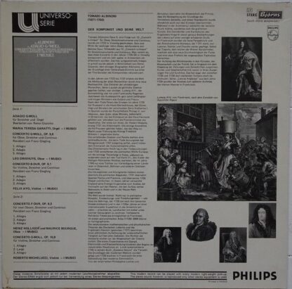 Philips 6580 001 - Tomaso Albinoni, I Musici - Adagio G-Moll / C - Image 2