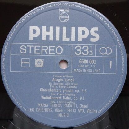 Philips 6580 001 - Tomaso Albinoni, I Musici - Adagio G-Moll / C - Image 3