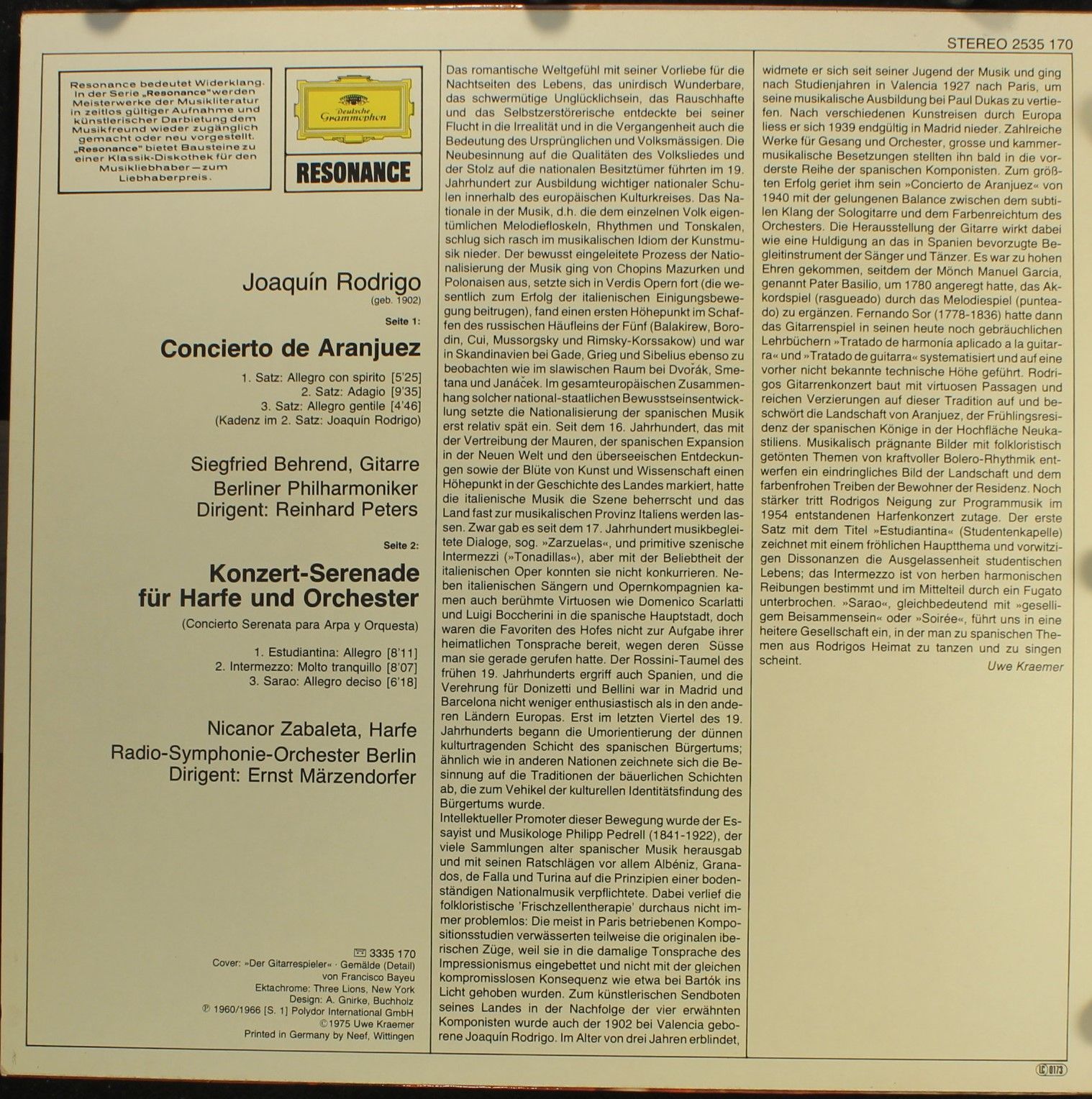 Deutsche Grammophon 2535 170 - Joaquín Rodrigo, Siegfried Behren - Image 2