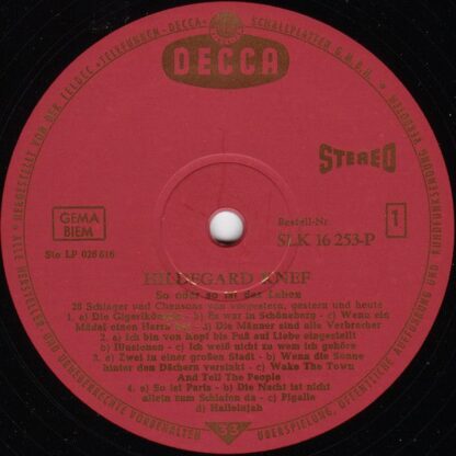 DECCA SLK 16 253-P - Hildegard Knef - So Oder So Ist Das Leben - Image 2
