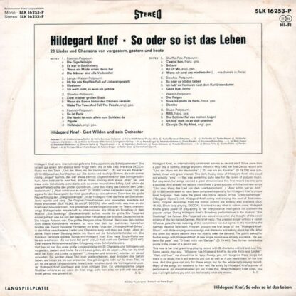 DECCA SLK 16 253-P - Hildegard Knef - So Oder So Ist Das Leben - Image 4