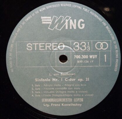 Wing Records 96 600 SAE - Ludwig van Beethoven, Gewandhausorches - Image 3