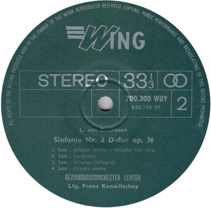 Wing Records 96 600 SAE - Ludwig van Beethoven, Gewandhausorches - Image 4