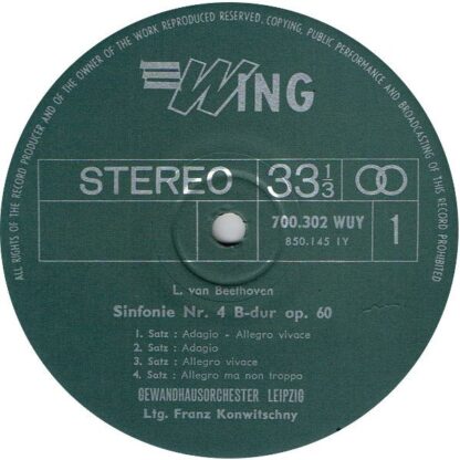 Wing Records 96 600 SAE - Ludwig van Beethoven, Gewandhausorches - Image 7