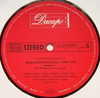 Dacapo 1C 147-28 583/5 - Johann Sebastian Bach, Agnes Giebel, Ma - Image 7