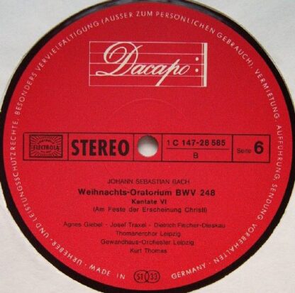 Dacapo 1C 147-28 583/5 - Johann Sebastian Bach, Agnes Giebel, Ma - Image 8