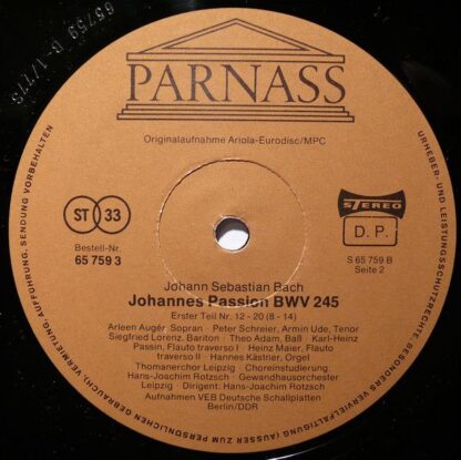 Parnass 65 758 5 - Johann Sebastian Bach, Arleen Auger, Heidi Ri - Image 25