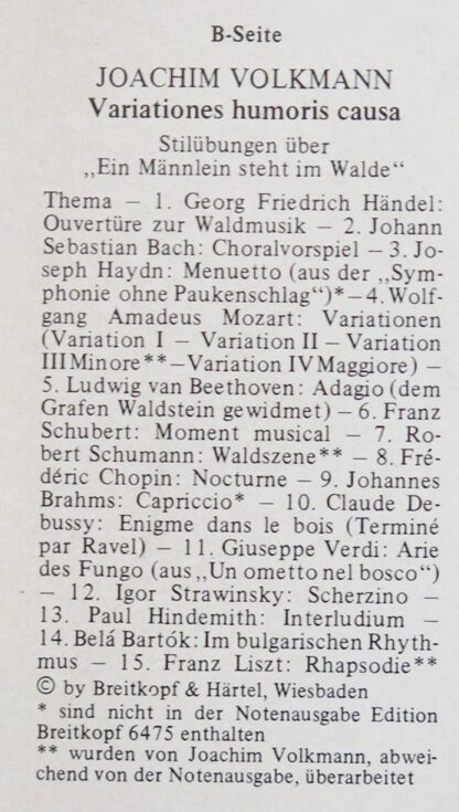 Opus (6) OPUS 7012 - Manfred Sievritts - Variationes Humoris Cau - Image 4