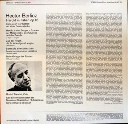 Eurodisc 80 097 ZK - Hector Berlioz, Moscow Philharmonic Orchest - Image 2
