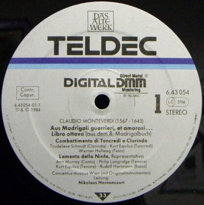 TELDEC 6.43054 - Claudio Monteverdi, Ann Murray, Trudeliese Schm - Image 4