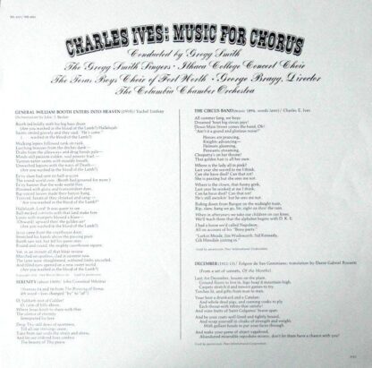 Columbia Masterworks MS 6921 - Charles Ives, Gregg Smith (2), Gr - Image 3