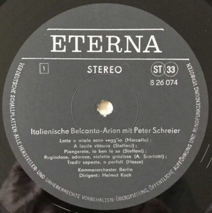 Eterna 8 26 074 - Peter Schreier, Kammerorchester Berlin, Helmut - Image 3