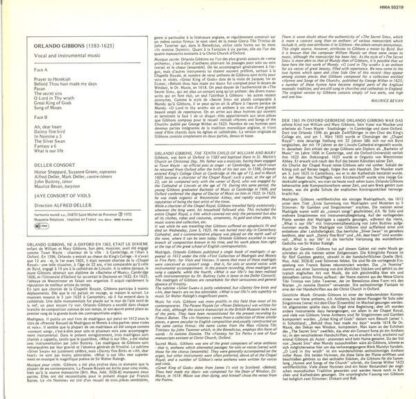 harmonia mundi France HMA 55219 - Orlando Gibbons, Deller Consor - Image 2