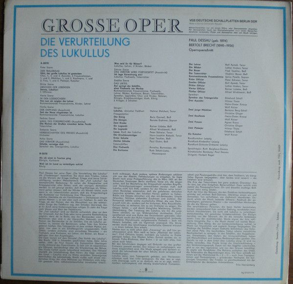 Eterna 8 20 557 - Paul Dessau, Bertolt Brecht - Die Verurteilung - Image 2