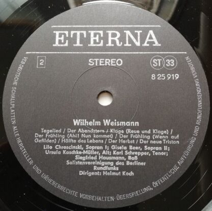 Eterna 8 25 919 - Wilhelm Weismann - Lieder Und Chöre - Image 3