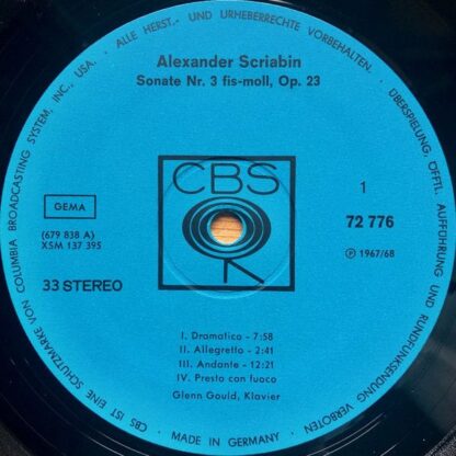CBS S 72 776 - Glenn Gould, Alexander Scriabin, Sergei Prokofiev - Image 3