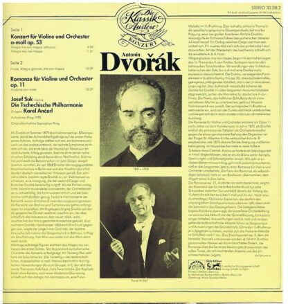 Supraphon 30 218 2 - Antonín Dvořák, Josef Suk, The Czech Philha - Image 2