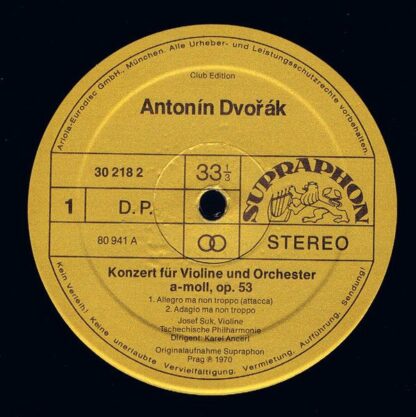 Supraphon 30 218 2 - Antonín Dvořák, Josef Suk, The Czech Philha - Image 3