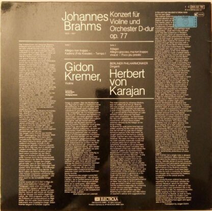His Master's Voice 1C 065-02 781 Q - Johannes Brahms, Gidon Krem - Image 2