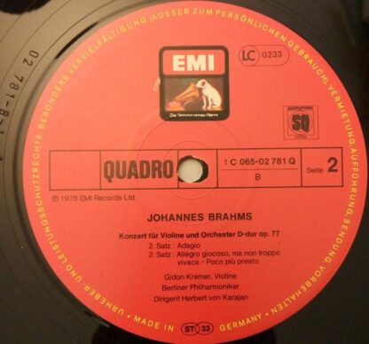 His Master's Voice 1C 065-02 781 Q - Johannes Brahms, Gidon Krem - Image 4