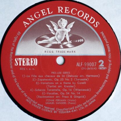 Angel Records ALF-99007 - Itzhak Perlman - Itzhak Perlman - Image 4