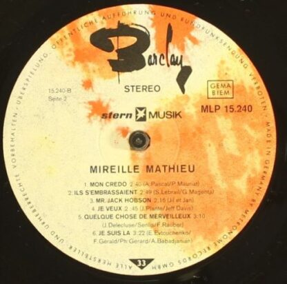 Barclay MLP 15.240 - Mireille Mathieu - Mireille Mathieu - Image 4