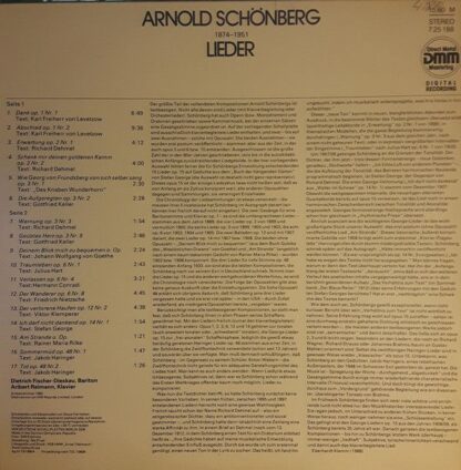 Eterna 7 25 188 - Arnold Schoenberg, Dietrich Fischer-Dieskau, A - Image 2
