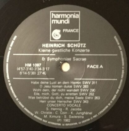 harmonia mundi France HM 1097 - Heinrich Schütz, Concerto Vocale - Image 4