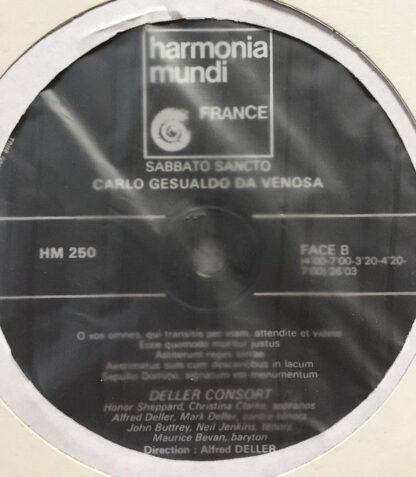 Harmonia Mundi HMA 250 - Carlo Gesualdo, Deller Consort, Alfred - Image 3
