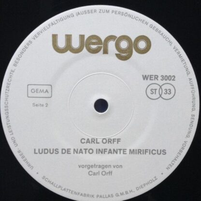 WERGO WER 3002 - Carl Orff - Ludus De Nato Infante Mirificus - E - Image 5