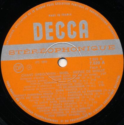 DECCA 7.529 - Chœur Des Moines De L'Abbaye Saint-Pierre De Soles - Image 2