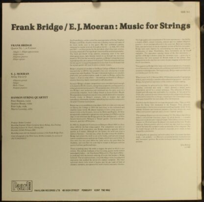 Pearl SHE 563 - Frank Bridge, Ernest John Moeran, Hanson String - Image 2
