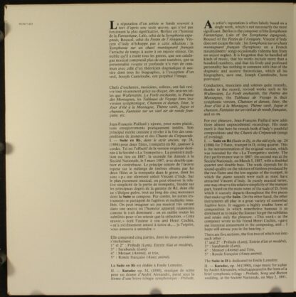 Erato STU 71423 - Vincent d'Indy,Orchestre De Chambre Jean-Franç - Image 2
