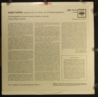 CBS SBPG 72132 - Camille Saint-Saëns, The Philadelphia Orchestra - Image 2