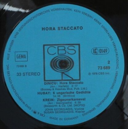 CBS CBS 73689 - John Georgiadis, Susan Georgiadis - Hora Staccat - Image 4