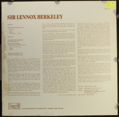 Pearl SHE 576 - Lennox Berkeley, Raphael Terroni, Michael Ponder - Image 2