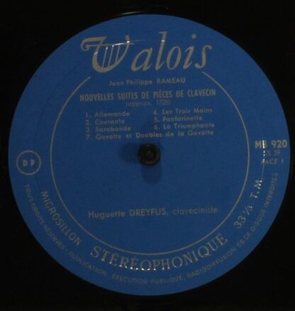 Valois MB 920 - Jean-Philippe Rameau, Huguette Dreyfus - Nouvell - Image 3