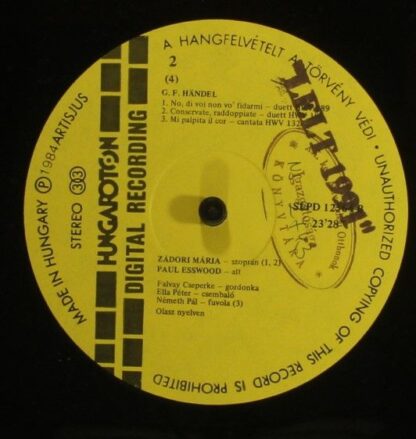 Hungaroton SLPD 12564-65 - Georg Friedrich Händel, Mária Zádori, - Image 6