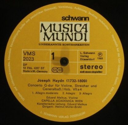 Schwann Musica Mundi VMS 2023 - Joseph Haydn, Luigi Tomasini, Ed - Image 3