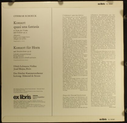 Ex Libris EL 16 541 - Othmar Schoeck, Ulrich Lehmann, Józef Brej - Image 2