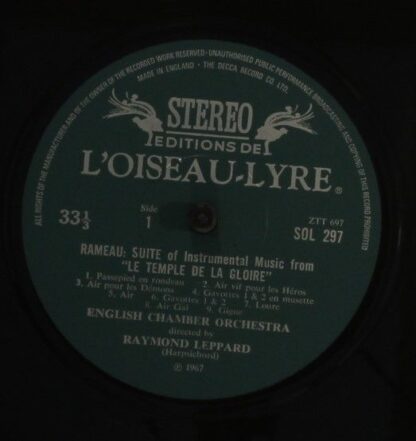 L'Oiseau-Lyre SOL 297 - Jean-Philippe Rameau, Raymond Leppard, E - Image 3