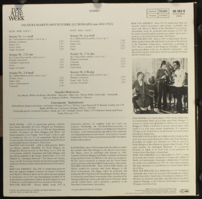 Telefunken 46 263 0 - Jacques Martin Hotteterre, Quadro Hotteter - Image 3