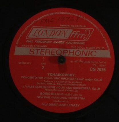London Records CS 7076 - Pyotr Ilyich Tchaikovsky, Boris Belkin, - Image 3