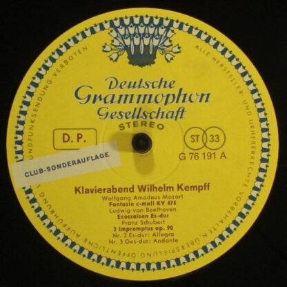 Deutsche Grammophon G 76 191 - Wilhelm Kempff - Klavierabend - Image 3