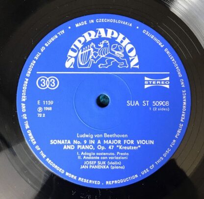 Supraphon SUA ST 50908 - Ludwig van Beethoven, Josef Suk, Jan Pa - Image 3