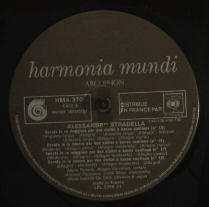 Harmonia Mundi HM 370 - Alessandro Stradella, Orchestra Del Teat - Image 2