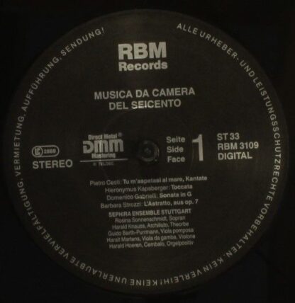 RBM Records RBM 3109 - Sephira Ensemble Stuttgart - Musica Da Ca - Image 3