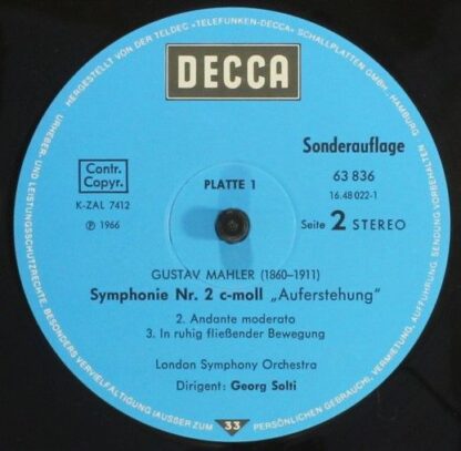 DECCA 63 835 - Gustav Mahler, London Symphony Orchestra, Georg S - Image 6